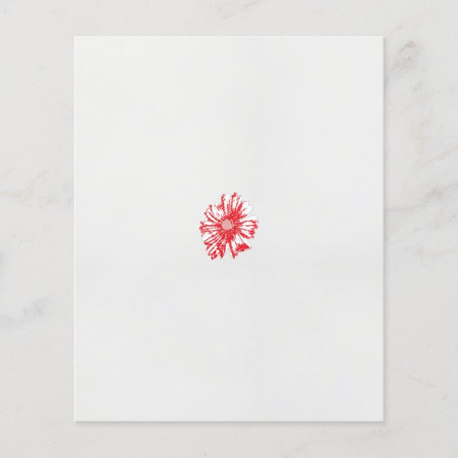 ein zeichn einer roten Blume auf weißem Hintergrun Flyer (Vorne)