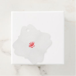 ein zeichn einer roten Blume auf weißem Hintergrun Geschenkanhänger