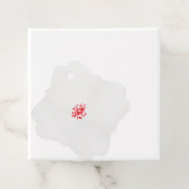 ein zeichn einer roten Blume auf weißem Hintergrun Geschenkanhänger (Beispiel)