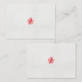 ein zeichn einer roten Blume auf weißem Hintergrun Platzkarte