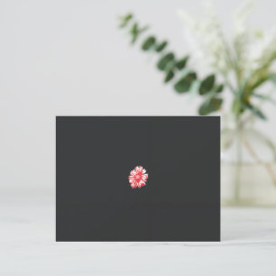 ein zeichn einer roten Blume auf weißem Hintergrun Postkarte