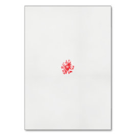 ein zeichn einer roten Blume auf weißem Hintergrun Tischnummer