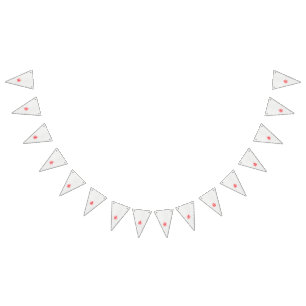 ein zeichn einer roten Blume auf weißem Hintergrun Wimpelkette