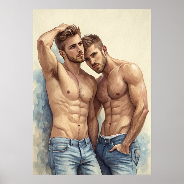 Ein zeitgenössisches männliches Posing-Porträt Poster (Vorne)