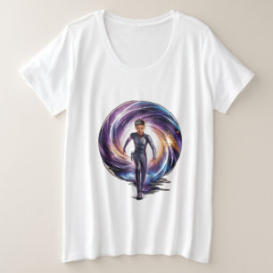 Ein Zeitreisender, der durch ein Portal geht Große Größe T-Shirt
