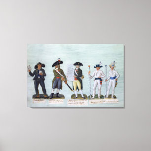 Ein Zeitungsverkäufer, ein Bürger, der bereit ist  Leinwanddruck