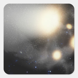 Ein Zerfall von Galaxien Quadratischer Aufkleber