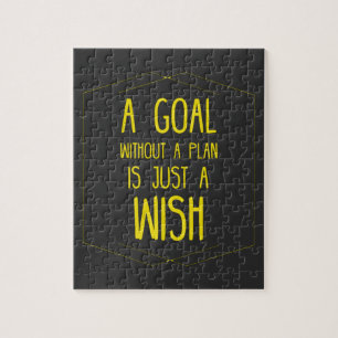 Ein Ziel ohne einen Plan inspirierender Spruch Puzzle
