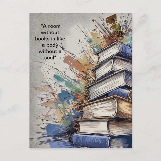 Ein Zimmer ohne Bücher Postkarte (Vorderseite)