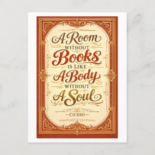 "Ein Zimmer ohne Bücher" Postkarte