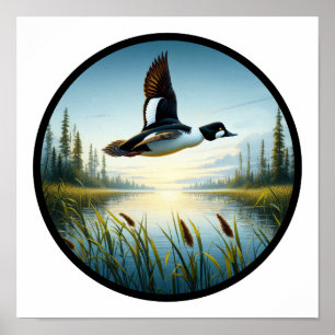 Ein zirkuläres 3D-Bild einer gemeinsamen Goldeneye Poster