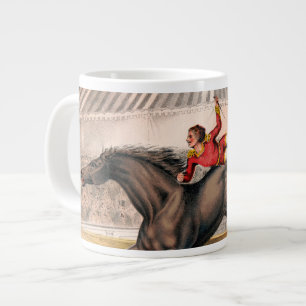 Ein Zirkuskünstler auf einem Sprungpferd Jumbo-Tasse