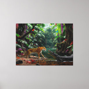 „Ein zufälliges Zusammentreffen“ – Farbige Wildtie Leinwanddruck