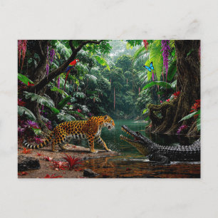 „Ein zufälliges Zusammentreffen“ – Farbige Wildtie Postkarte