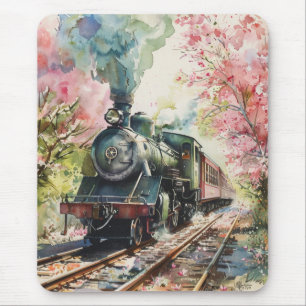 Ein Zug im Frühling Mousepad