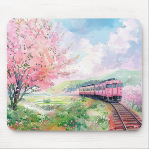 Ein Zug im Frühling Mousepad