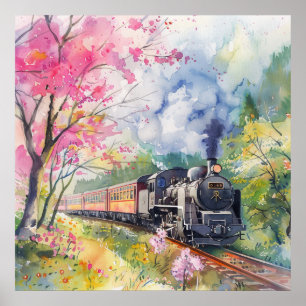 Ein Zug im Frühling Poster