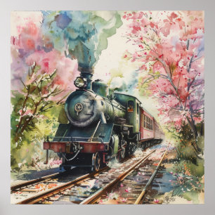 Ein Zug im Frühling Poster