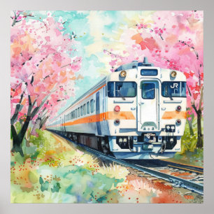Ein Zug im Frühling Poster