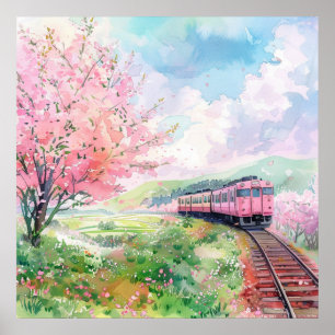 Ein Zug im Frühling Poster