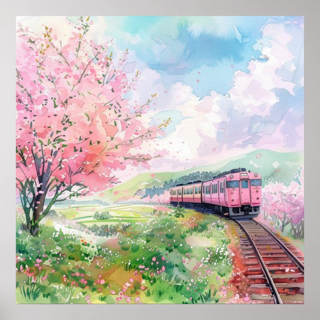 Ein Zug im Frühling Poster (Vorne)