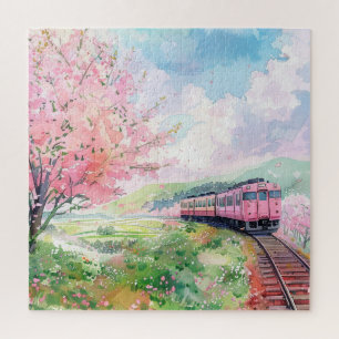 Ein Zug im Frühling Puzzle