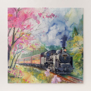 Ein Zug im Frühling Puzzle