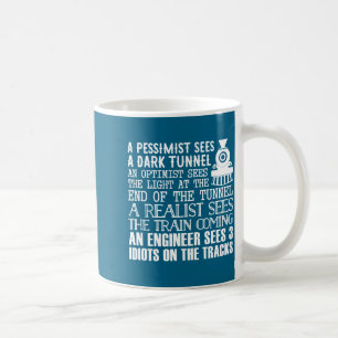 Ein Zugingenieur und 3 Idioten lustiger Witz  Kaffeetasse