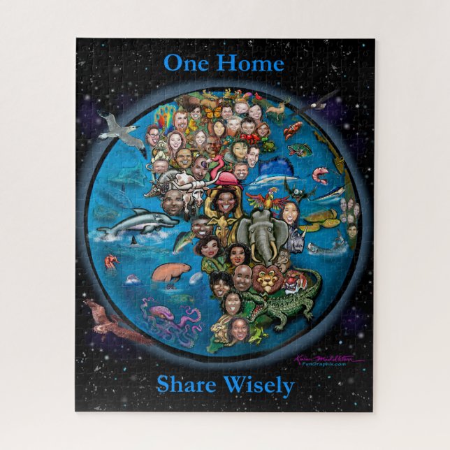 Ein Zuhause Planet Earth Share weise Puzzle (Vertikal)