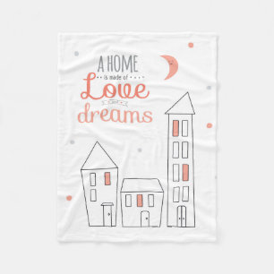 Ein Zuhause wird von der Liebe und von den Träume Fleecedecke