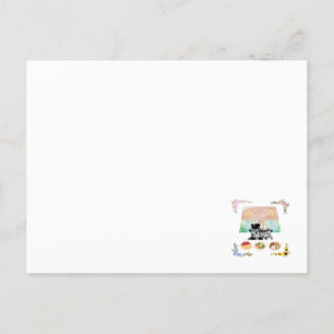 Ein Zuhause, zwei Katzen, drei Mahlzeiten, vier Ja Postkarte