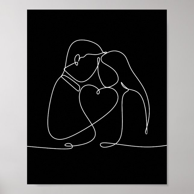 Ein zusammenhängendes Paar Liebe-Digitalposter Poster (Vorne)