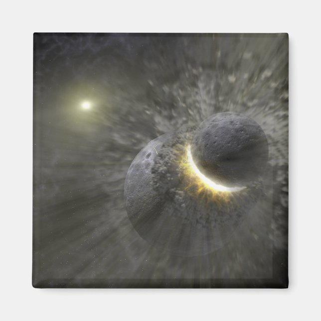 Ein Zusammenstoß massiver Objekte im Weltraum Magnet (Vorne)