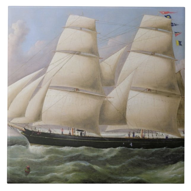 Ein zwei bemasteter Schooner vor Dover (Öl auf Fliese (Vorderseite)