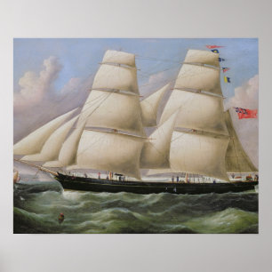 Ein zwei bemasteter Schooner vor Dover (Öl auf Poster