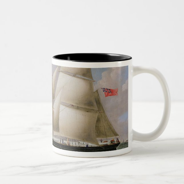 Ein zwei bemasteter Schooner vor Dover (Öl auf Zweifarbige Tasse (Rechts)