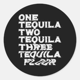 Ein Zwei Drei Tequila Boden Lustige Mexikanische P Runder Aufkleber