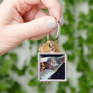 Ein zweiköpfiges Gemini-Raumschiff im Flug entführ Schlüsselanhänger