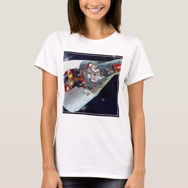 Ein zweiköpfiges Gemini-Raumschiff im Flug entführ T-Shirt (Vorderseite)