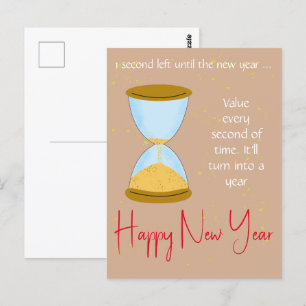 Ein zweites Stundenglas - Neues Jahr Postkarte