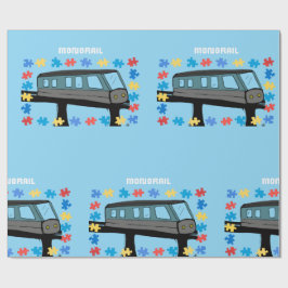 Einachsige Achterbahn-Autismus-Puzzle Geschenkpapier