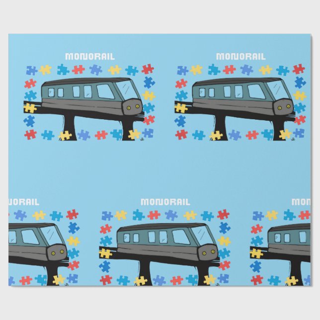 Einachsige Achterbahn-Autismus-Puzzle  Geschenkpapier (Flach)