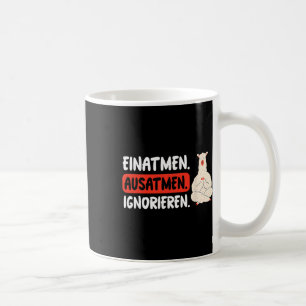 Einatmen Ausatmen Ignorieren Lustiges Lama Yoga Kaffeetasse