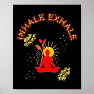Einatmen Ausatmen Meditation Energie Mandala Kunst Poster