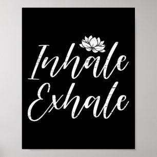 Einatmen Ausatmen Yoga Achtsamkeit Meditation Lotu Poster