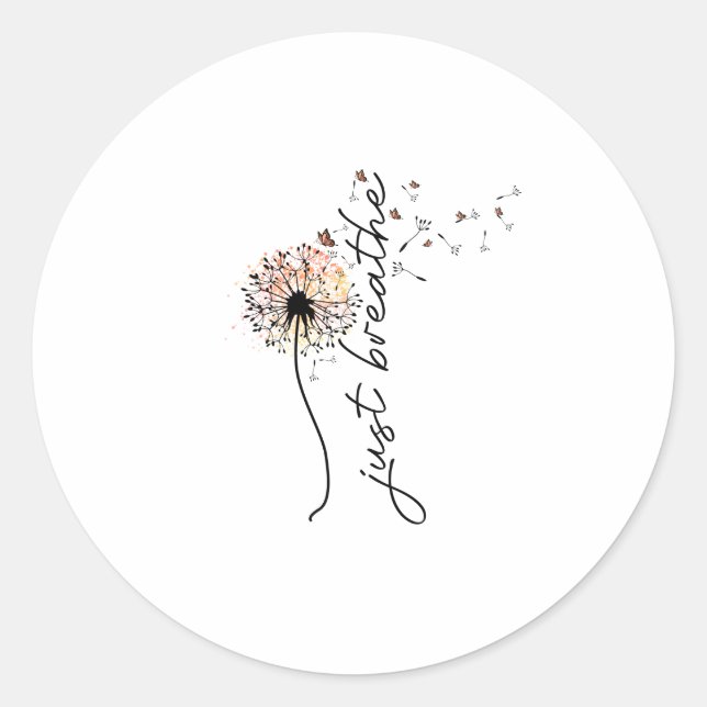 Einatmen Runder Aufkleber (Vorderseite)