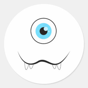 Einäugige Eyell-Monster-Gesicht Lustiges Halloween Runder Aufkleber