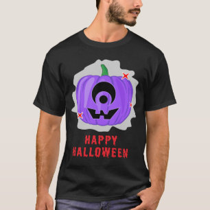 Einäugiger Alien Grusel Halloween Kürbis T-Shirt
