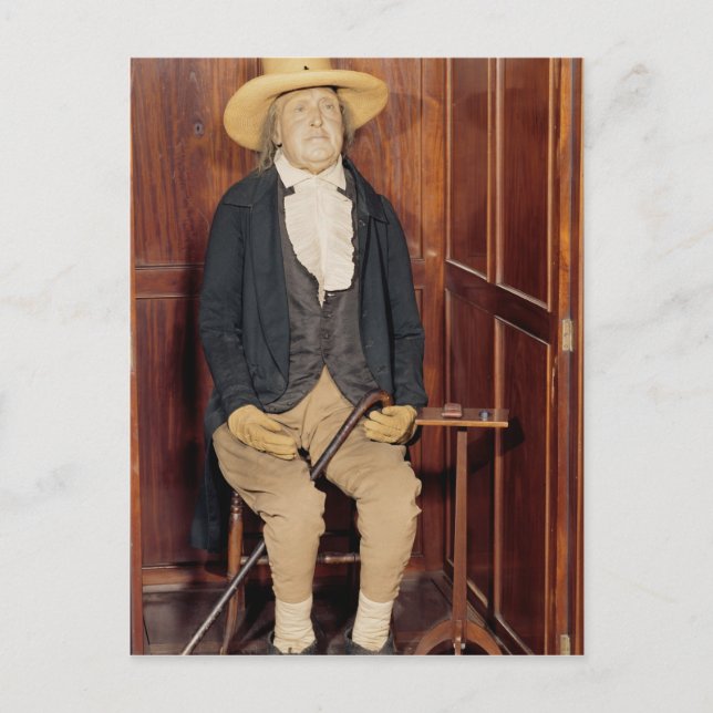 Einbalsamierter Körper von Jeremy Bentham Postkarte (Vorderseite)