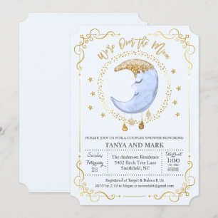 EINBELIEBIGE FARBE - Over the Moon Babyparty-Einla Einladung